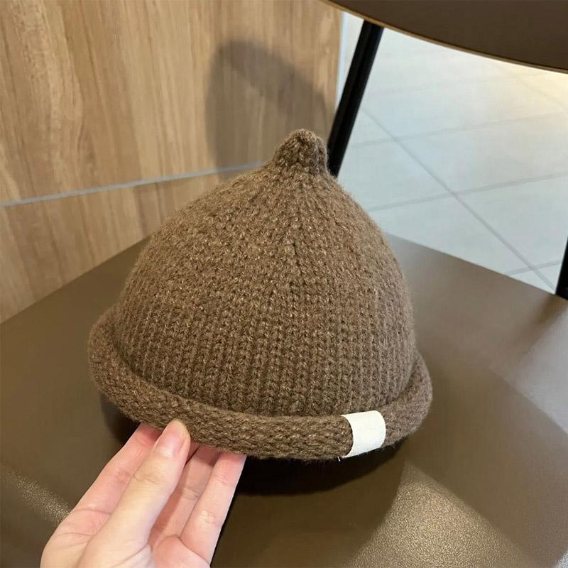 Winter Warm Baby Knitted Hat Cute Pompom Infant Beanie Cap Korean Solid Color Kids Boy Girl Woolen Hats