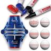 BIRDIE79 360-Grad Golfballmarker Ausrichtungswerkzeug-Set enthält 3 farbige Stifte Geschenkbox.