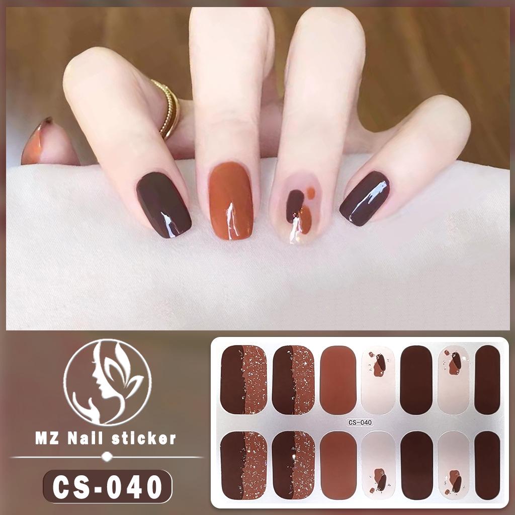 No-Bake Waterproof 3D Detachable Nail Stickers - Long-Lasting Small Fresh Full Nail Art.