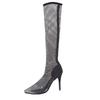 Sommer Strass hohle Netzstiefel Kinder Netz lange Stiefel Oberschenkel Overknee Stiefel Nachtclub High Heel Pfennigabsatz coole Stiefel Tide