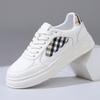 Men's 2025 Autumn Genuine Leather White Spliced Thick-Soled Soft Sneakers