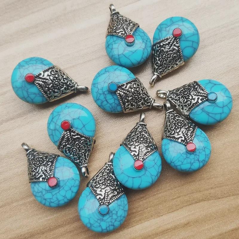 

Винтажное тибетское серебряное ожерелье с подвеской из смолы и пчелиного воска и цветными бусинами Бодхи