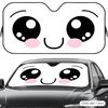 Cute Expression Sun Visor Reusable Aluminum Foil UV Protector Heat Five-Layer Insulation Windshield Sunshades