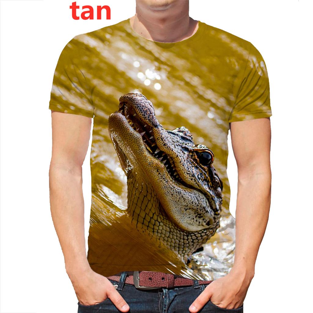 Summer Sea Animals Crocodile 3D Printed Fish T-Shirt Top Hipster Tee Shirts Men Short Sleeve Tops