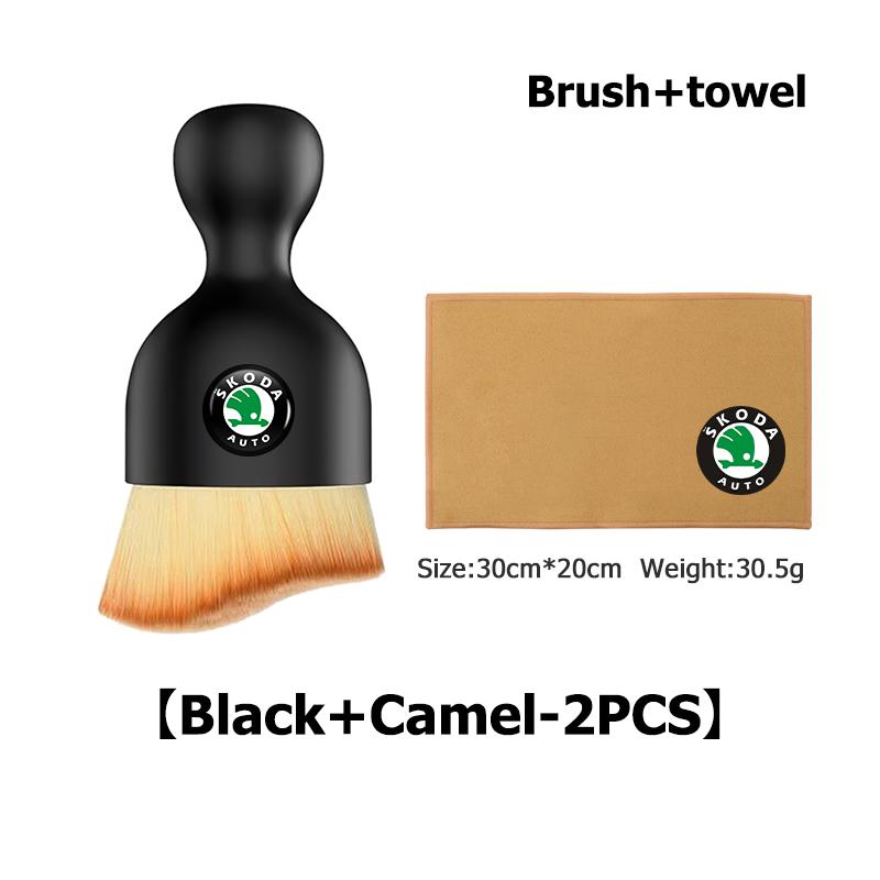 Car Detailing Soft Wool Brush Dashboard Gap Cleaning Dust Remove Wash Towel For Skoda Kodiaq Fabia Kamiq Karoq Octavia 2 3 Rapid udcx63