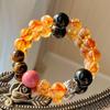 925 Silver High Quality Vitreous Transparent Natural Citrine Obsidian Mahogany Grain Bracelet Bracelet