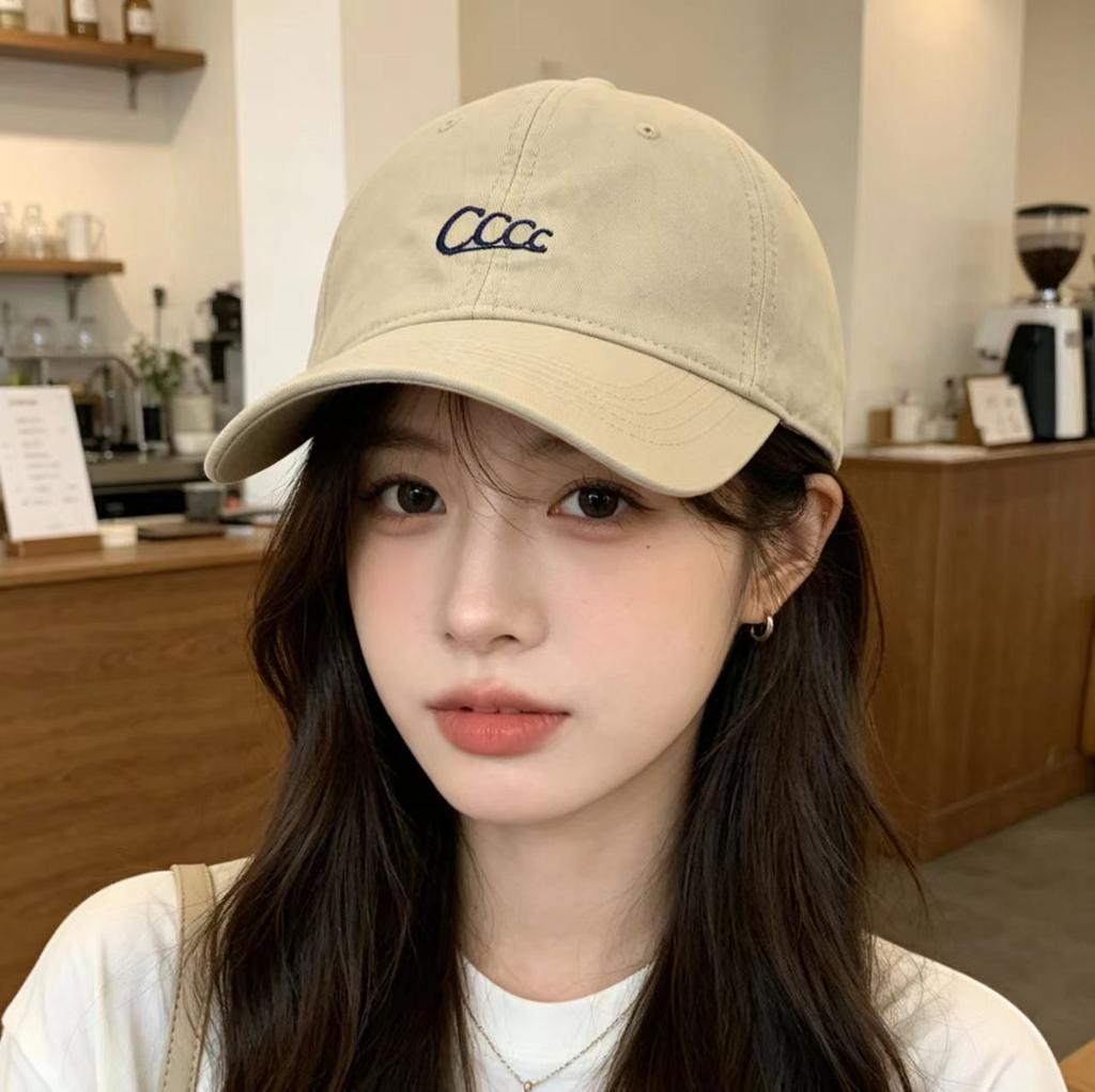 New Solid Color Curved Brim Hat, Letter Dome Baseball Cap, Casual Versatile Cap, Small Face Soft Top Sun Hat