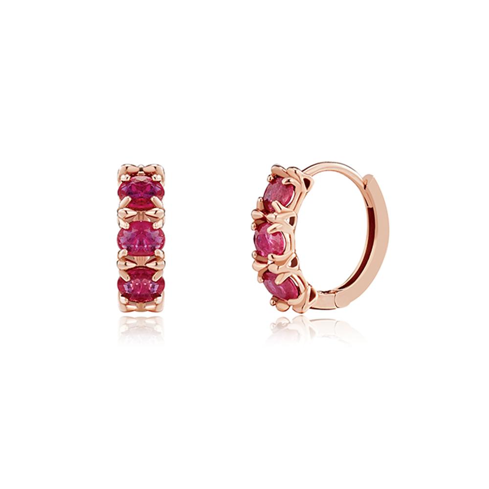 Roseedor Dolce Fantasia Ruby One-Touch Earrings_222200011