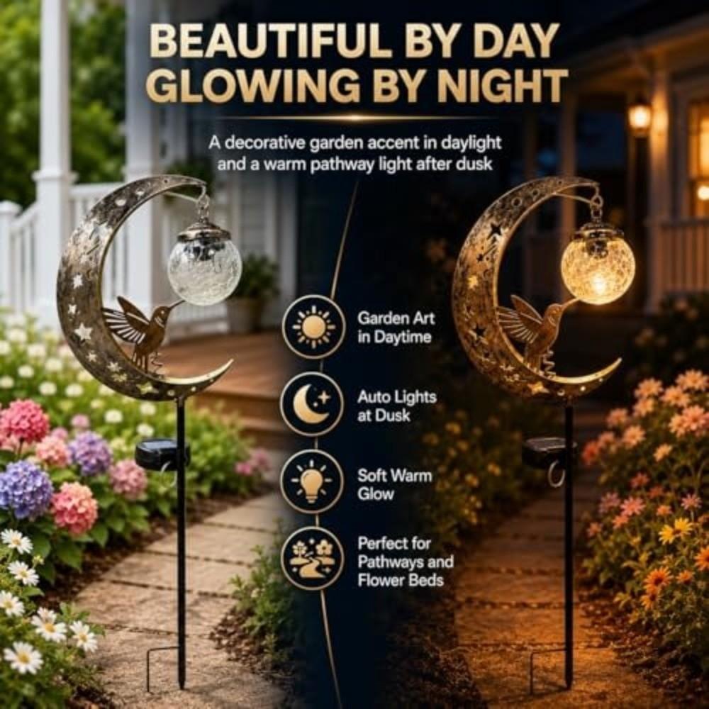 Crackle Glass Globe Garden Light Solar Powered Solar Lawn Light Garden Stake Light  Garden Pathway