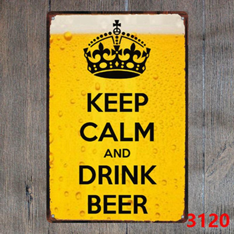 Keep Calm Inspirational Tin Sign for Bar or Restaurant