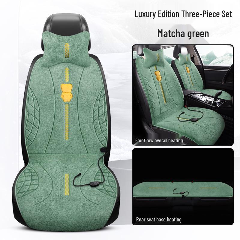 Cartoon Plush Heated Car Seat Cushion, 12V Non-slip Warming Pad