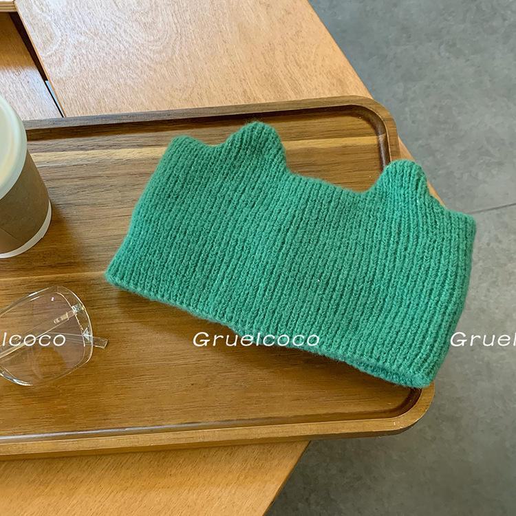 

В’язана пов’язка з широкими полями для осінніх і зимових видів спорту зелений