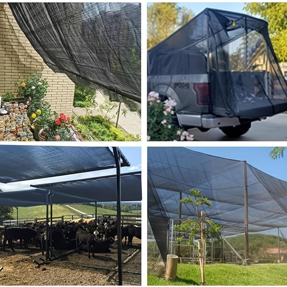 40% UV Block Black Olefin Fabric Shade Net - Heat Reduction Mesh for Plant Protection, Greenhouse Cover with 20 Tie Strips - 1 P