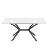 Dining Table White Extendable 120/160x80cm Black Metal Legs Living Room Rectangular Table Suitable for 4 To 6 People