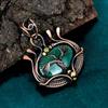 Malachite pendant copper wire wrapped pendant handmade jewelry real gemstone jewelry tree of life pendant birthstone jewelry chain pendant