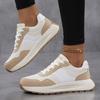 Fashion Thick Sole Running Shoes Women's Breathable PU Leather Casual Sneakers Non-slip Soft Sole Sports Footwear Size 36-43
