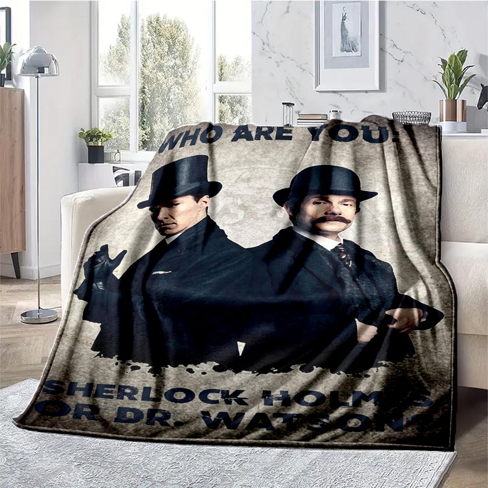 Sherlock Holmes Theme Printed Blanket - Perfect for Couch, Bed, Travel & Outdoor Use | Machine Washable, Cozy & Durable.