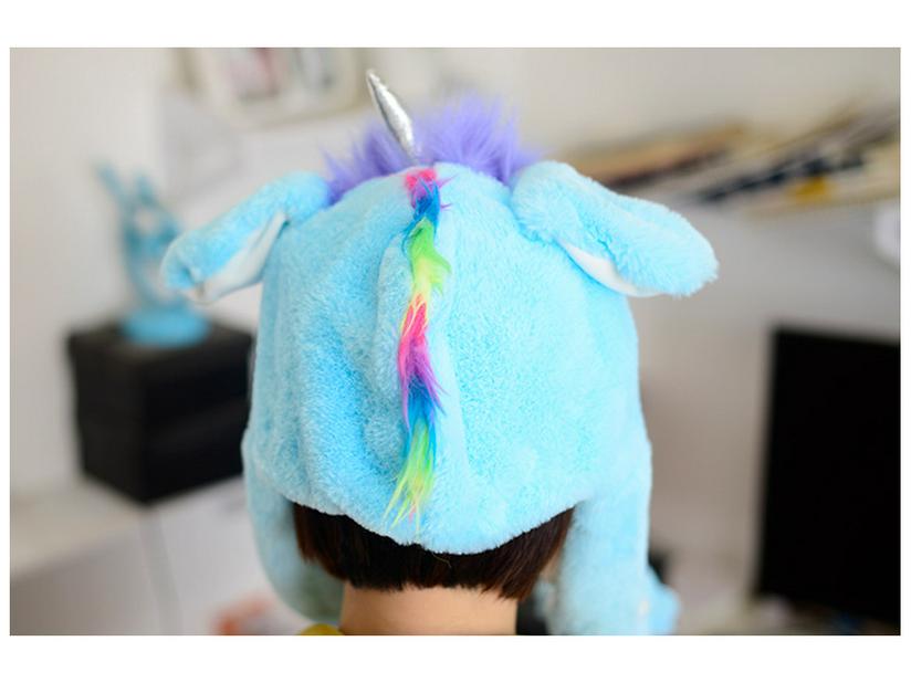 Adorable Unicorn Plush Hat with Moving Ears - Cute Pony Headgear for Kids & Adults