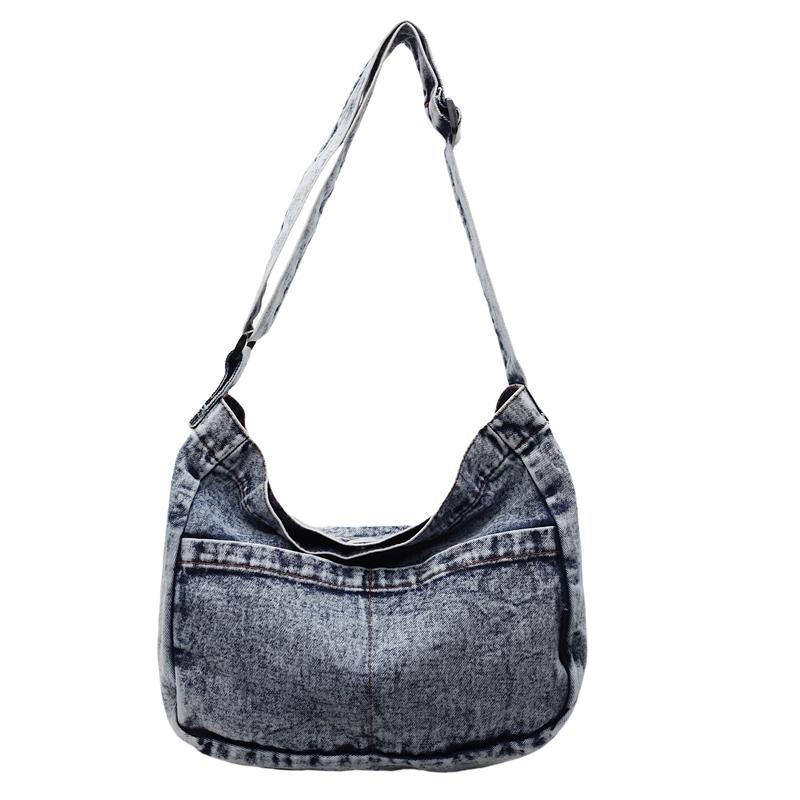 Denimveske Dame Skulderveske Stor Kapasitet Pendler Crossbody-veske