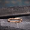 Temperament Smooth Twist Ring, Women'S Minimalist Copper-Plated Rose Gold Jewelry.