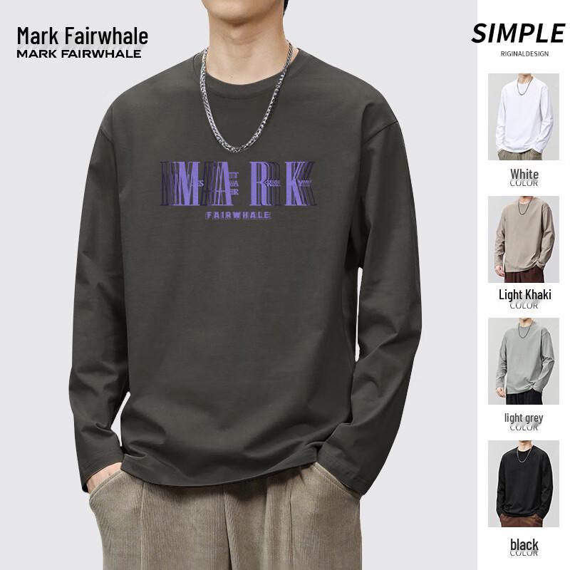 Mark Fairwhale Men s Pure Cotton Long-Sleeve Round Neck Tee