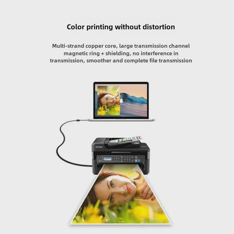 Black 1.5m USB 2.0 A/B Printer Cable with Pure Copper