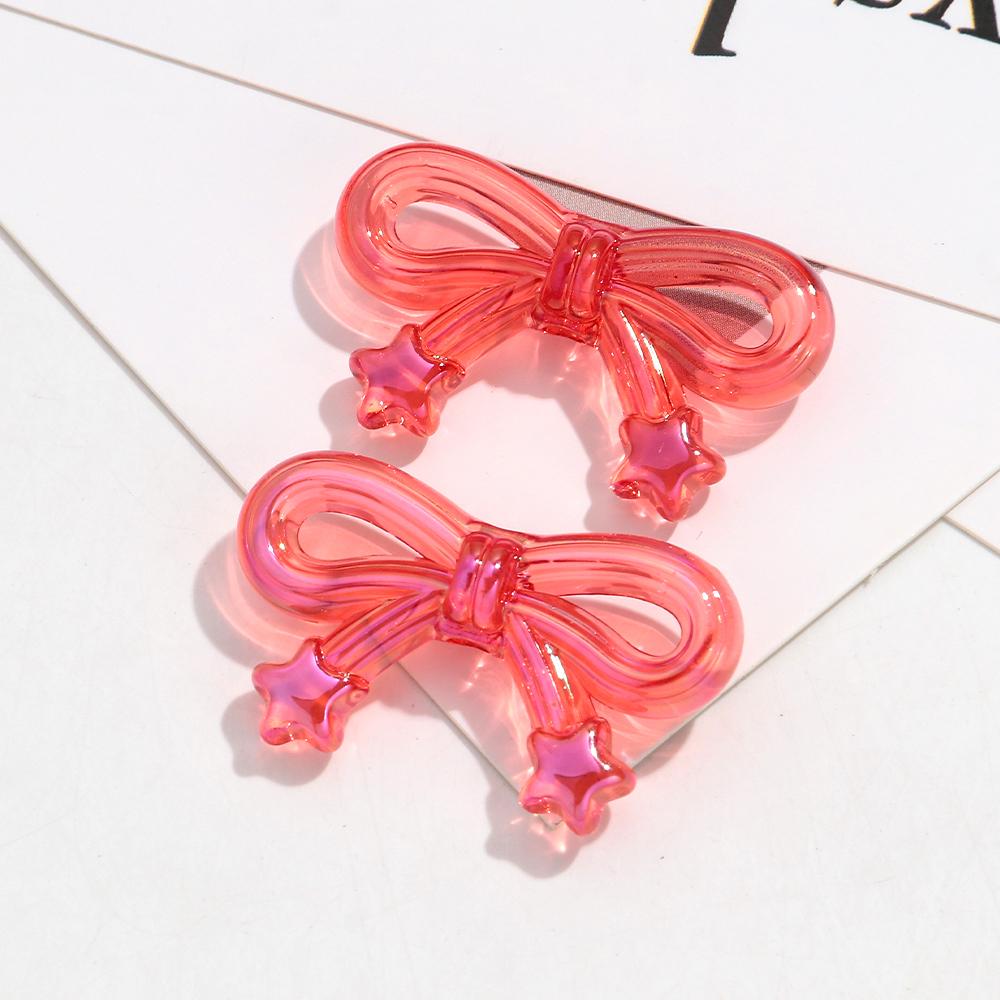 10pcs Colorful Transparent Bowknot Charm Loose Beads Necklace Keychain Pendant Beads Jewelry Making Accessory