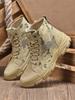 Men's high top boots, casual sports shoes, outdoor camouflage, wear-resistant, trendy and fashionable men's boots