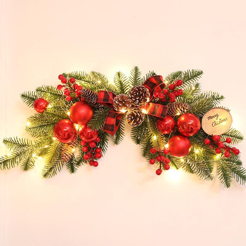Champagner Gold Weihnachtsdekorationen: Baumkranz, Rattan-Geweih, Wand- & Türdekoration für Hotels & Einkaufszentren