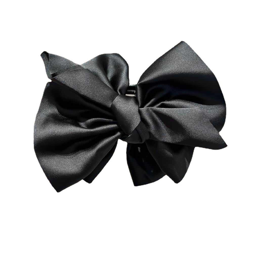 Elegant Satin Bow Hair Claw, Temperament Shark Clip for Women