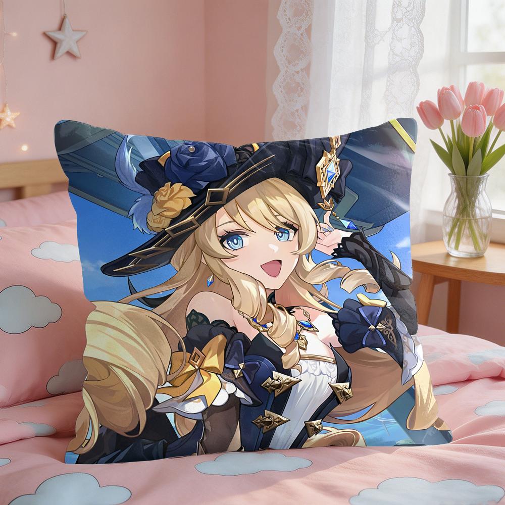 Navia Genshin Impact Cushion Cover Square Short Plush Pillow Case Living Room Sofa Home Decor Funda X