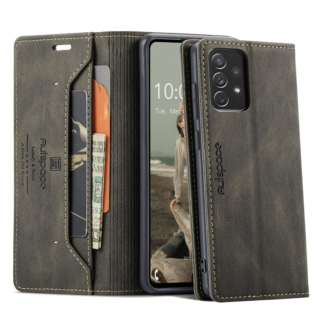 Premium Vintage Leather Wallet Case for Samsung Galaxy A72 4G/5G - RFID Protection Flip Cover with Card Slots, Shockproof Retro Style (4 Colors)