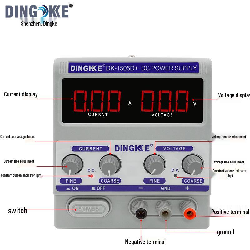 Adjustable 15V/30V DC Power Supply with Digital Display for Mobile Repair, Constant Voltage & Current