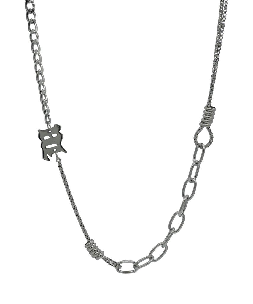 Cream Soda Lab Block Initial Mixed Chain Necklace