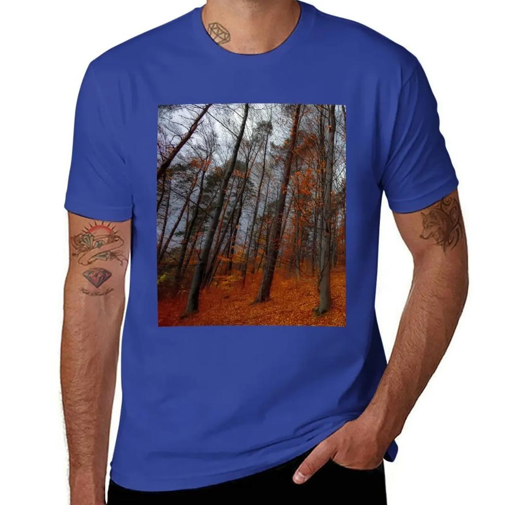 Forest in the Fall T-Shirt Short sleeve tee Blouse korean fashion clothes