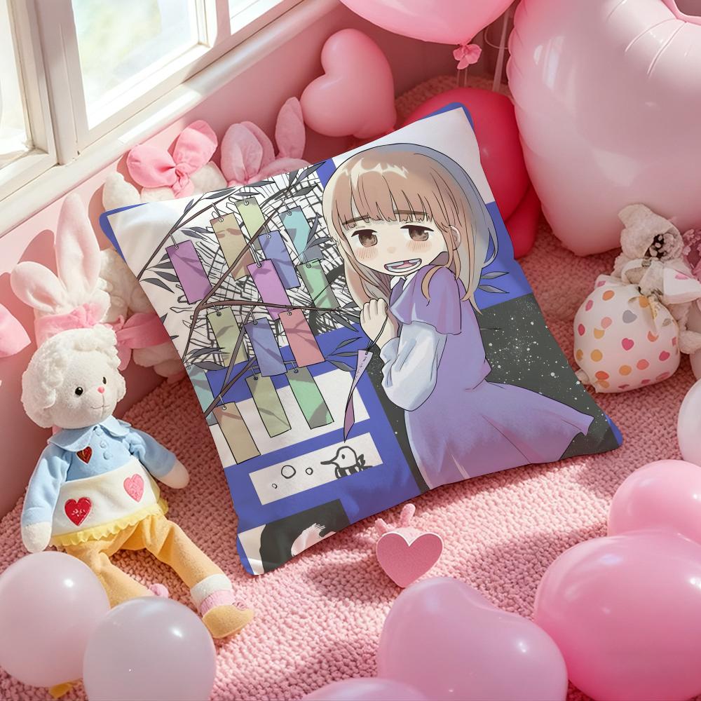 

G-Goodnight punpun Anime Cushion Cover Pattern Printed Pillowcase for Living Room Sofa Cushion Cover & Bedroom Decor 12x12Inch