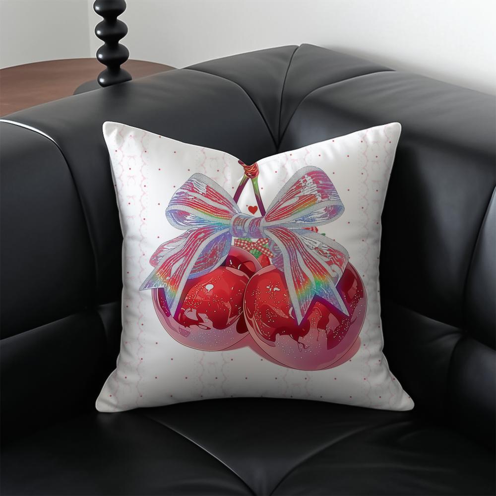 Strawberries and cherries Cushion Cover Pillow Case Antidustmite Invisible zipper silky plush cushion