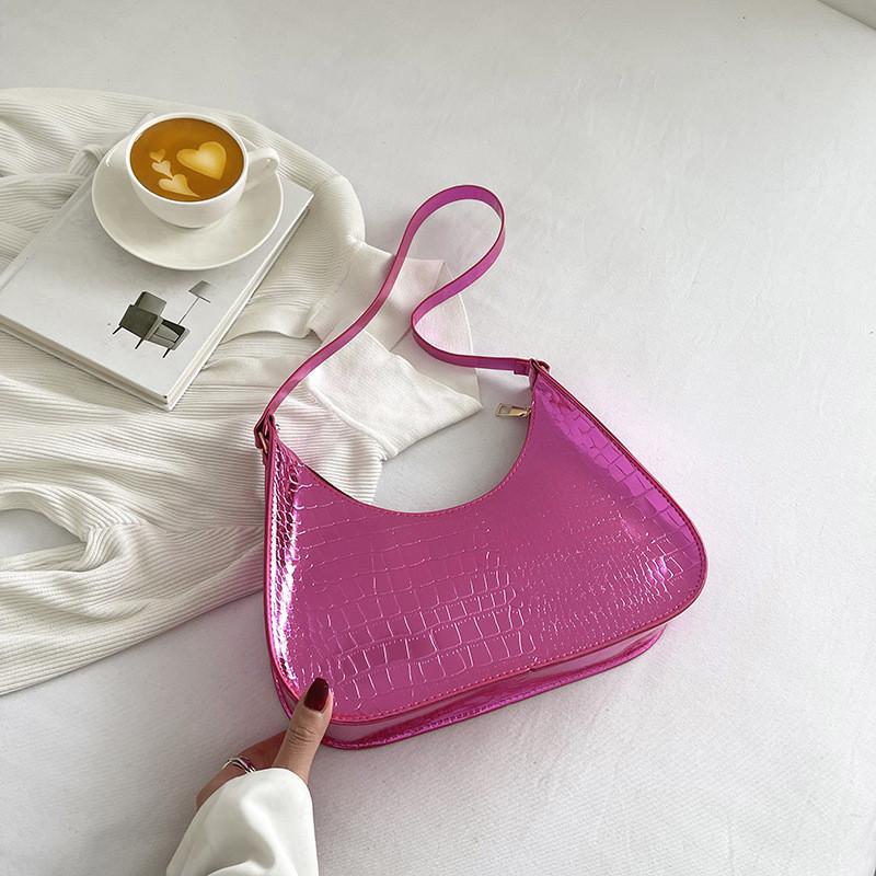 Stylish Medium-sized Retro Shoulder Bag For Women Daily Use With Zipper Closure роза розовый