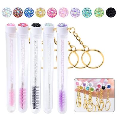 Reusable Lash Mascara Wands With Keychain Lash Spoolies Multi-Purpose Eyelash Brushes  Makeup Tools