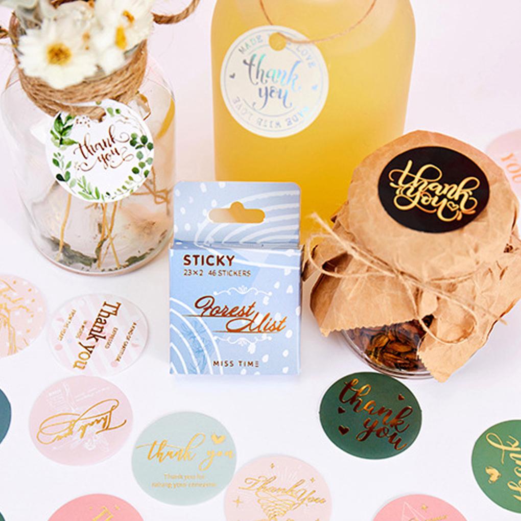 46 Pieces/Set Party Round Paper Sticker Gift Bag Favor Pouch Self Adhesive Label Decoration Packaging Accessories