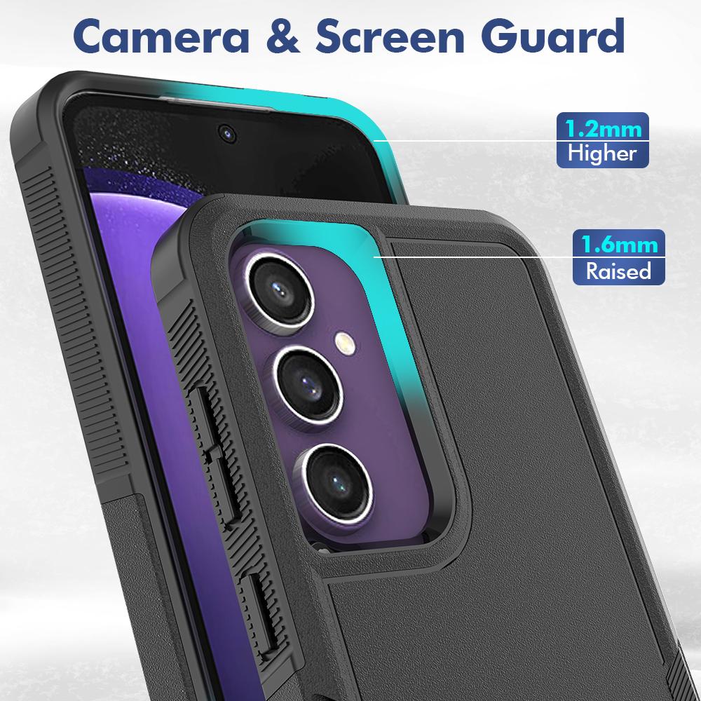 

For Samsung Galaxy S24 FE Case 2-in-1 PC+TPU Shockproof Phone Cover Dark Green