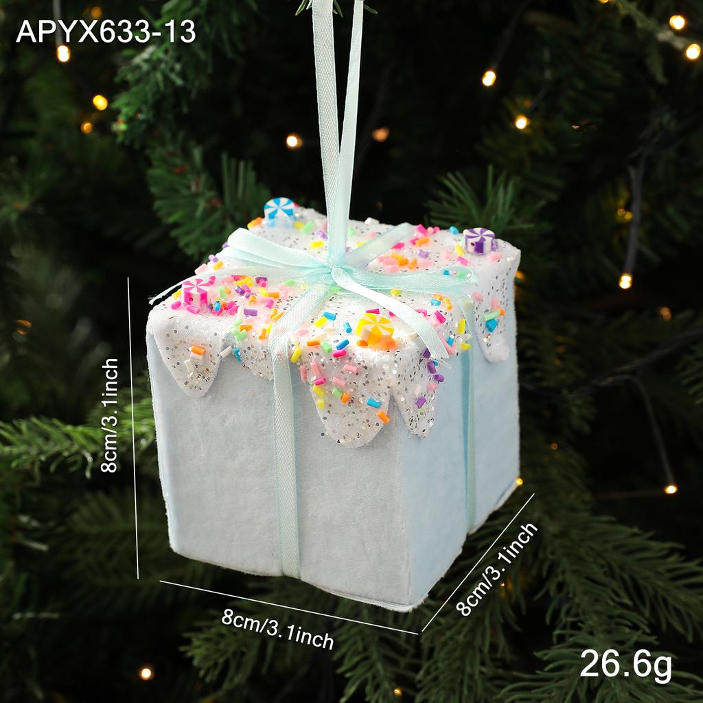 New Christmas Ornaments Cute Pink Cartoon Macaron Foam Candy Christmas Tree Pendant Pendant Props