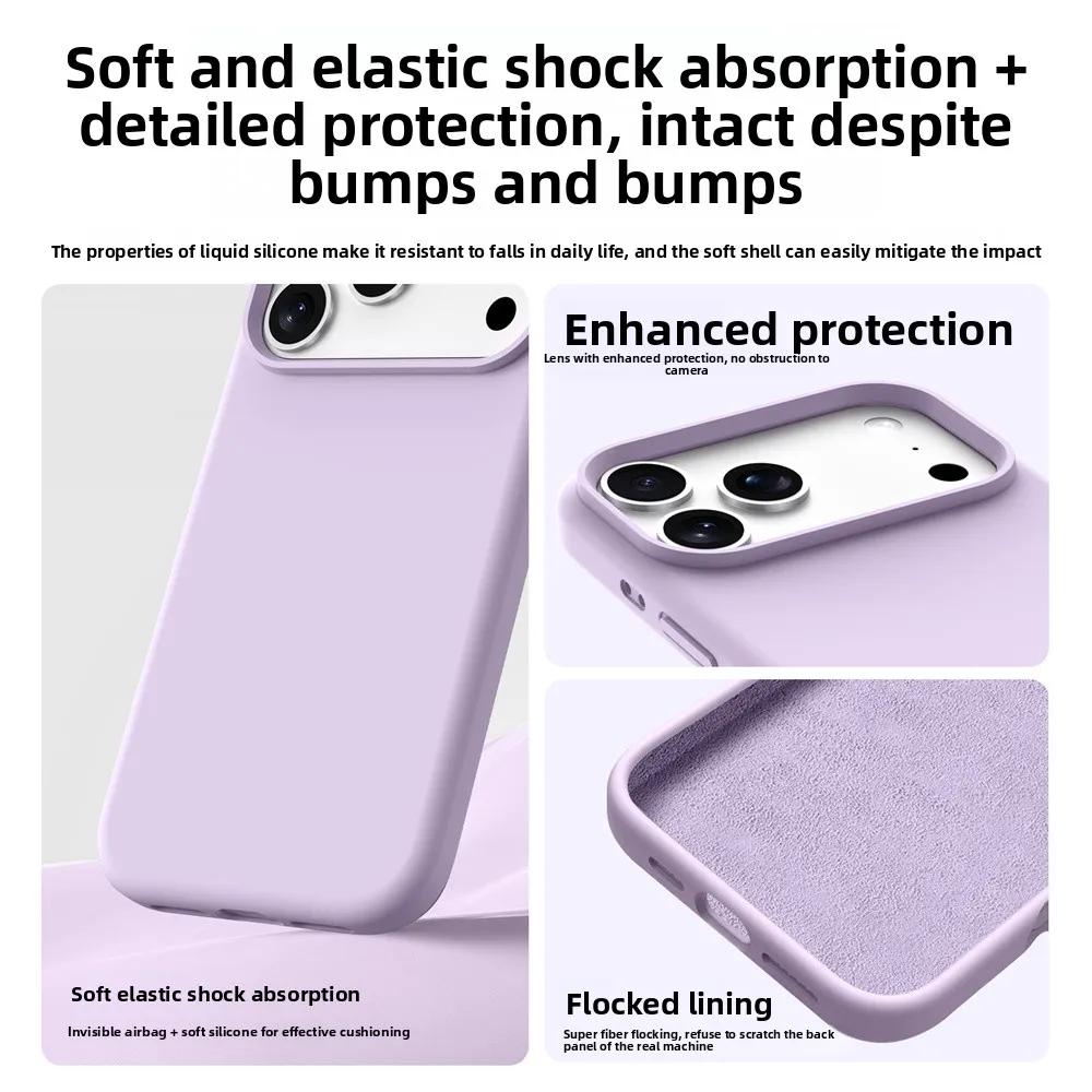 Liquid Silicone Magnetic for MagSafe Phone Case for IPhone 17 16 Pro Max 17 Ari Solid Color Skin Protection Soft Back Cover