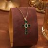 Stainless Steel Waterproof Gold Color Cubic Zirconia Cross Pendant Necklace for Women Fashion Vintage Jewelry Christmas Gift