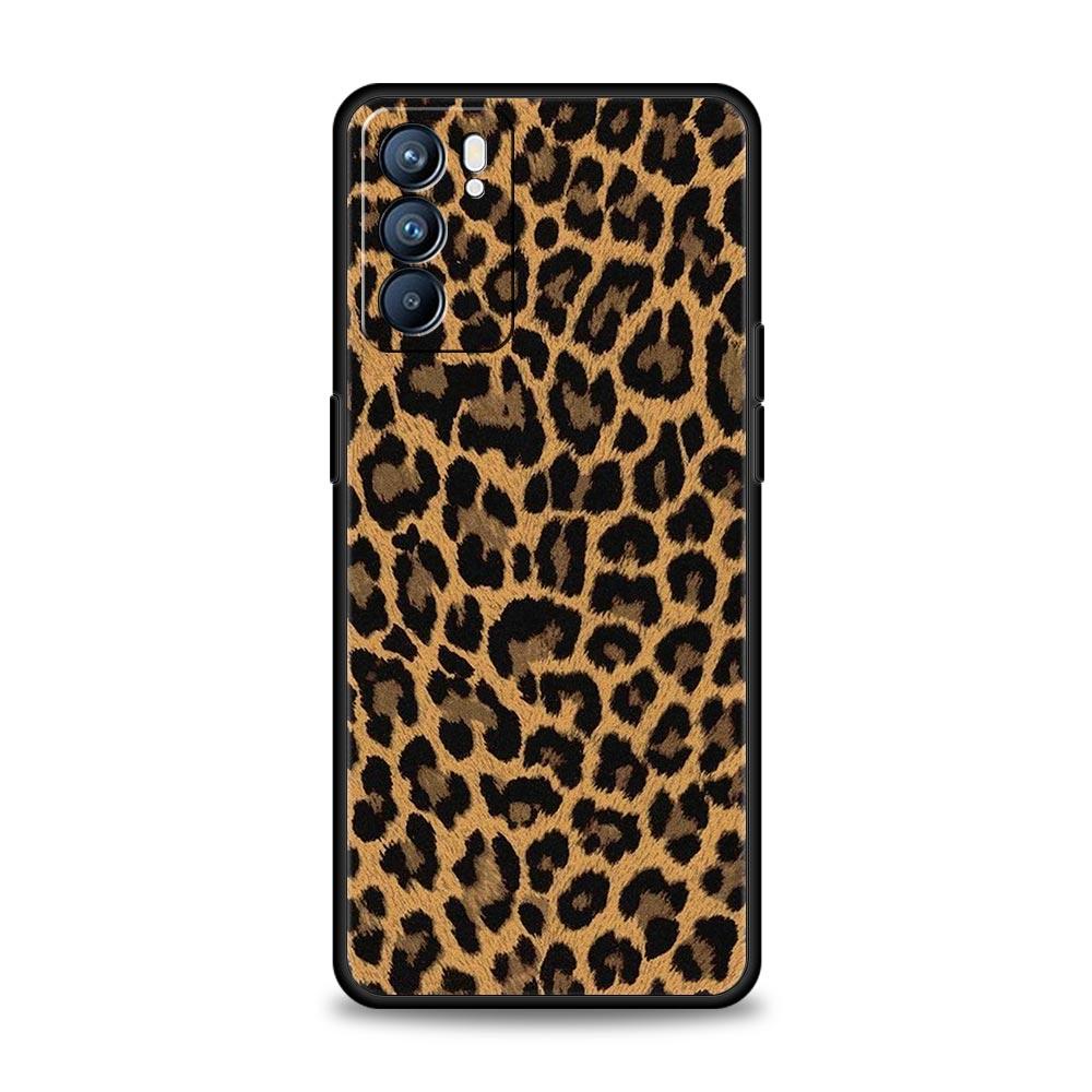 Phone Case For Oppo A54 A53 A52 A9 A15 A95 A17 A16 A76 A74 A57 Find X6 X5 Reno8 Reno7 Reno6 Pro 5G Cover Leopard Cheetah Print