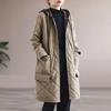 Diamond-shaped Cotton-padded Jacket Loose Large Size Casual Mid-length Cotton-padded Jacket Women