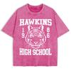 Hawkins High School 1986 Prints Washed T-Shirts Mens Cotton Oversize T Shirt Summer O-Neck Short Sleeve Tops Basic Soft Clothes