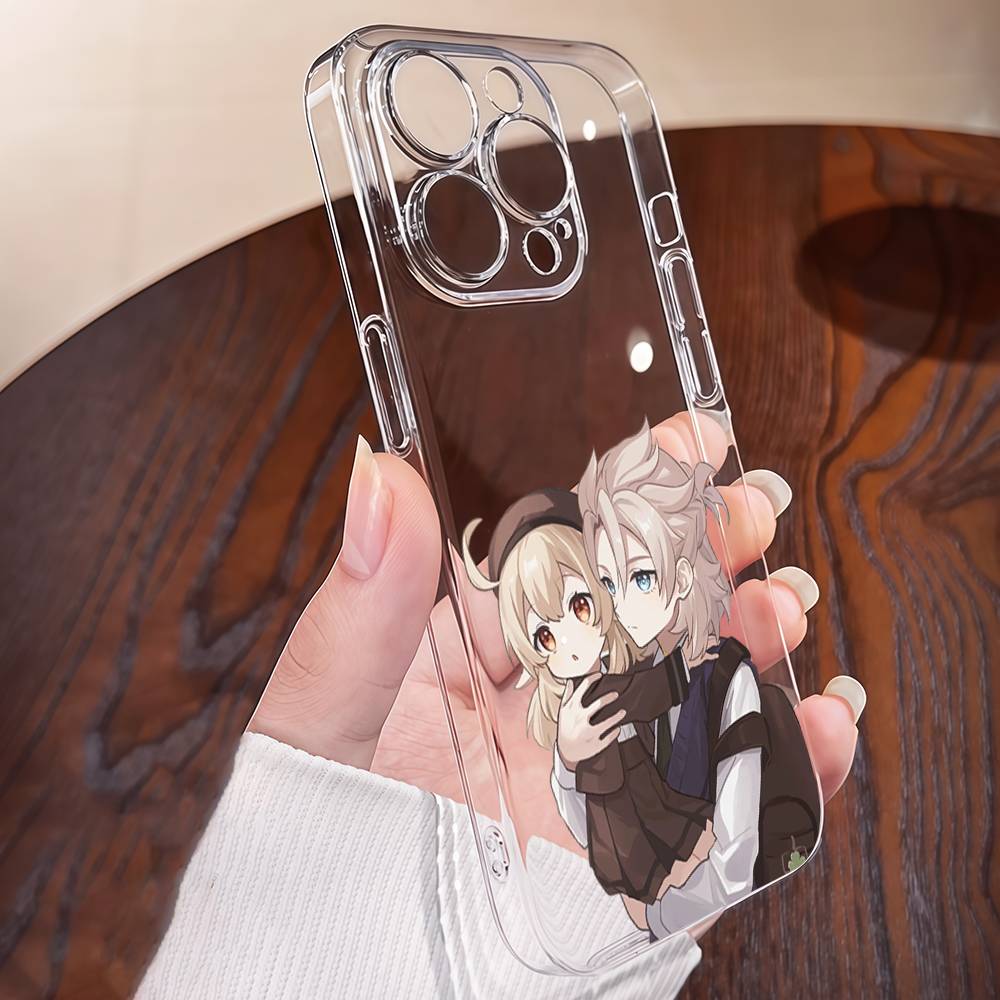 Albedo Genshin Impact Transparent Phone Case For IPhone 17 16 15 13 12 11 14 Pro Max Mini Plus Silicone Bumper