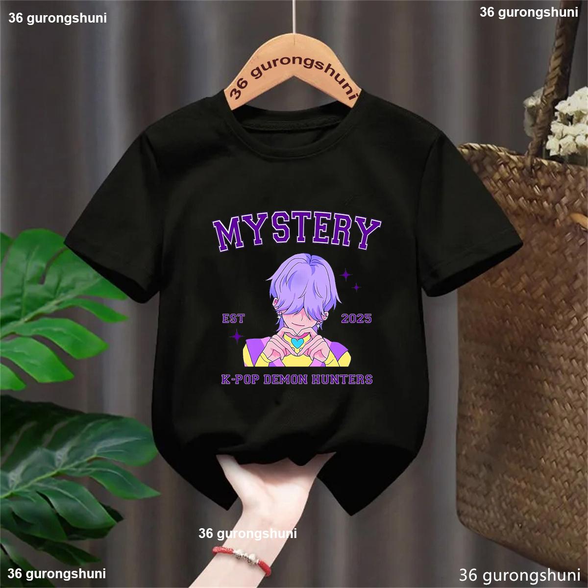 

Новая детская футболка с мультяшным принтом, K-pop, Охотники на демонов Саджа, Крутая детская футболка, Топы Харадзюку, Короткий рукав, Детская одежда для девочек и мальчиков 150