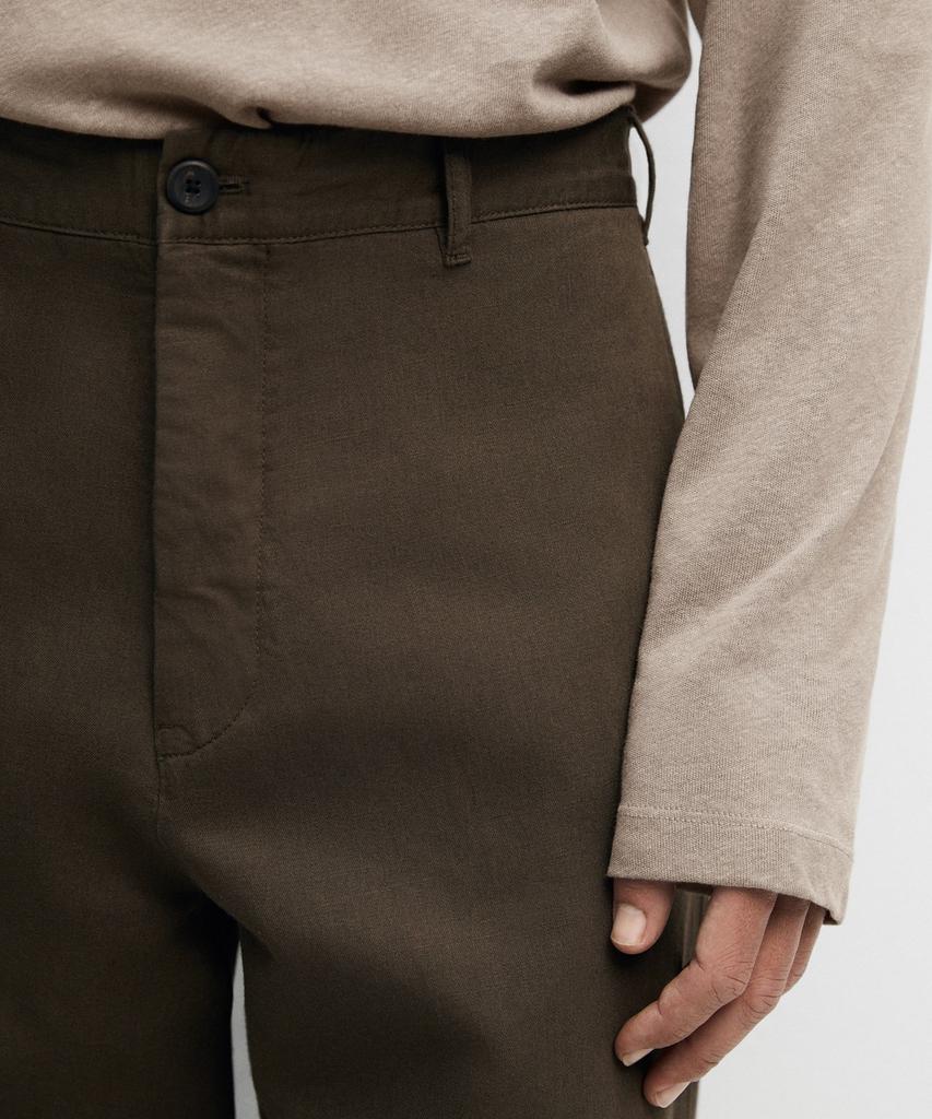 Masimodutti Linen Cotton Straight Fit Pants